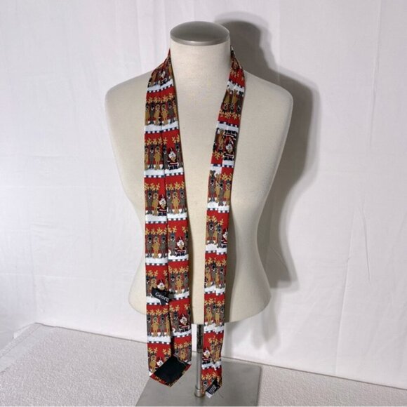 5/$25 George Christmas Santa Reindeer Festive Tie - Picture 2 of 9